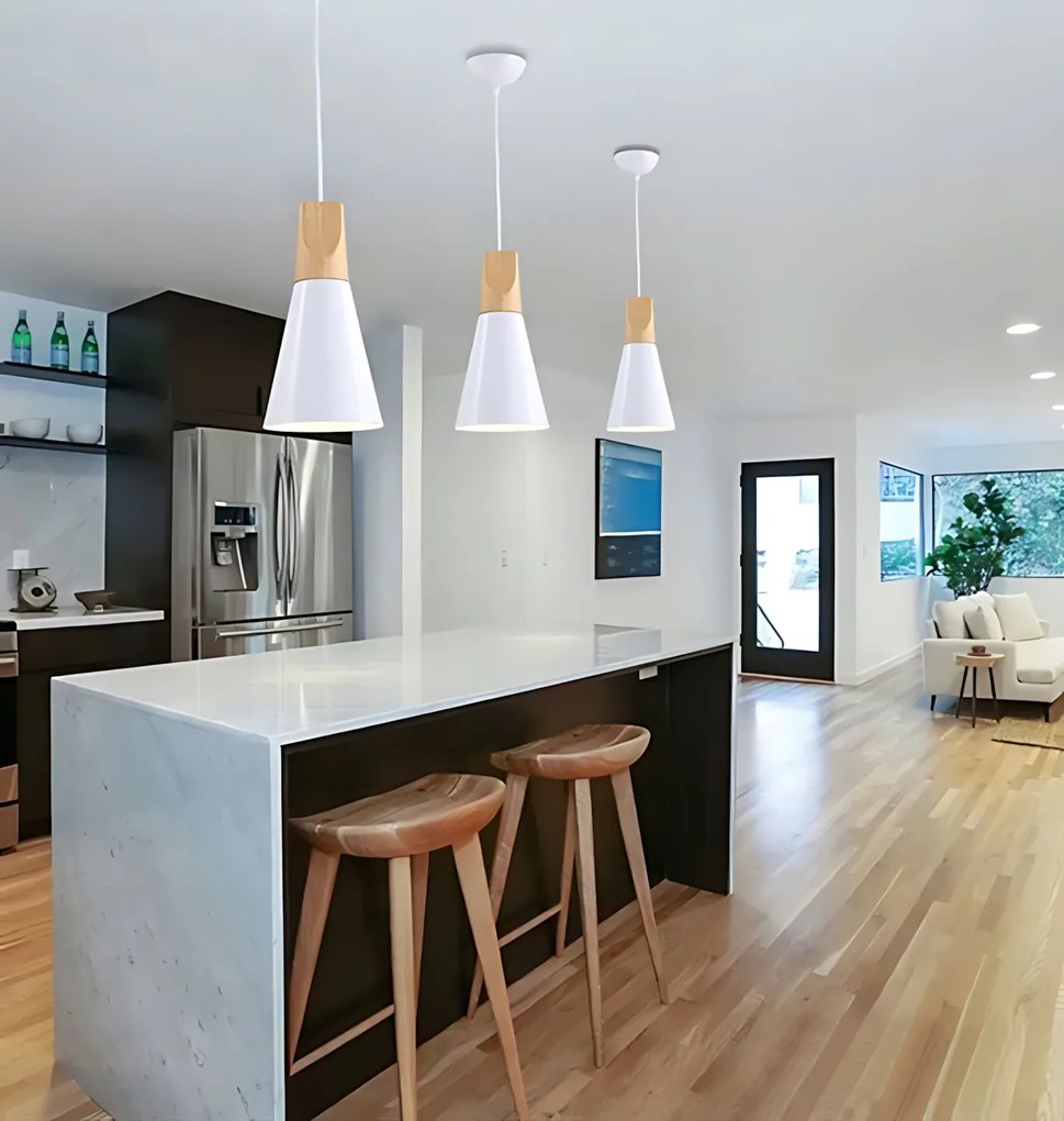 Toolight Toolight, stropné svietidlo SCANDI B APP058-1CP, biela-hnedá, OSW-00151