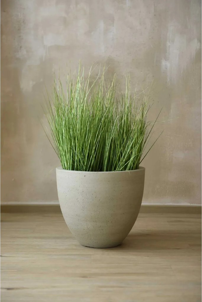 Kónický kvetináč VIRINGO, sklolaminát, výška 36 cm, béžový