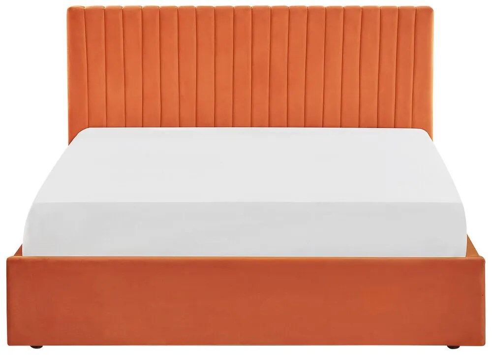 Manželská posteľ 160 cm Vakarine (oranžová) (s roštom a úložným priestorom). Vlastná spoľahlivá doprava až k Vám domov. 1076496