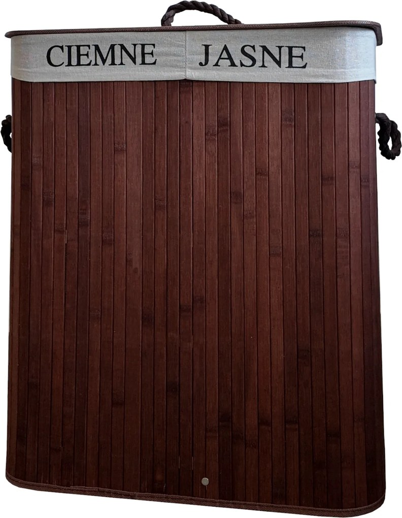 TRENDIE Bambusový kôš na prádlo 100l tmavohnedý + DARČEK