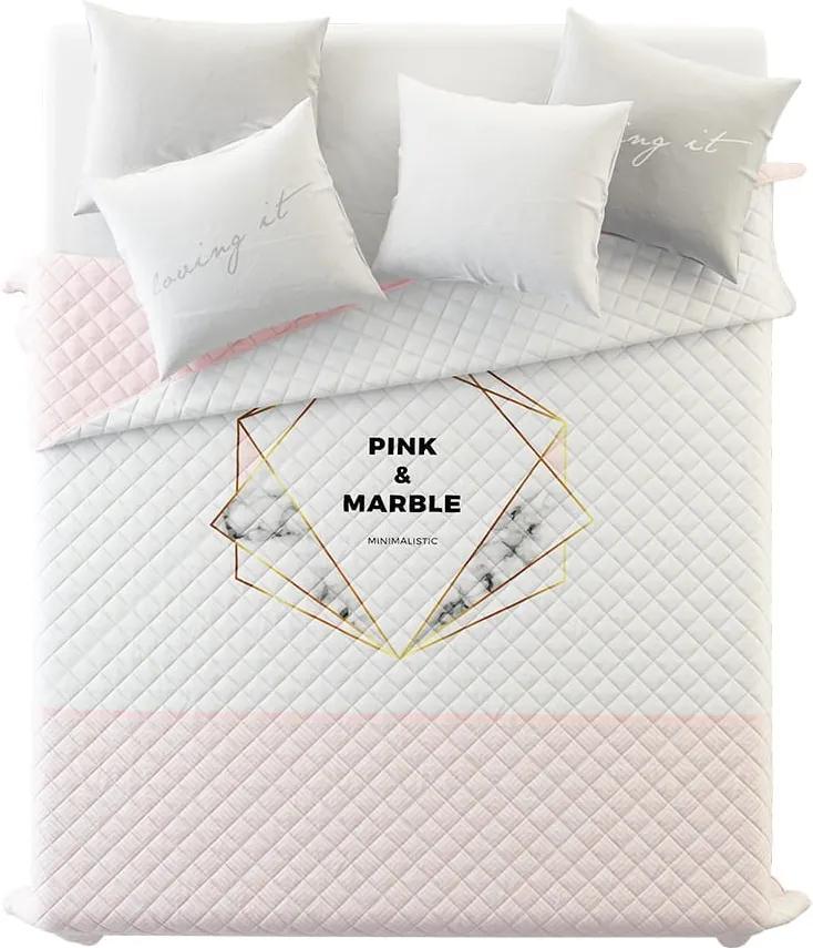 Kvalitný prehoz na posteľ v jemnej ružovej farbe 220 x 240 cm