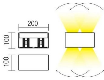 Redo 90303-LED Vonkajšie nástenné svietidlo VARY 4xLED/5W/230V 4000K IP54 antracit
