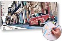 Maľovanie podľa čísel ŽIVOT V MESTE –  nízka náročnosť