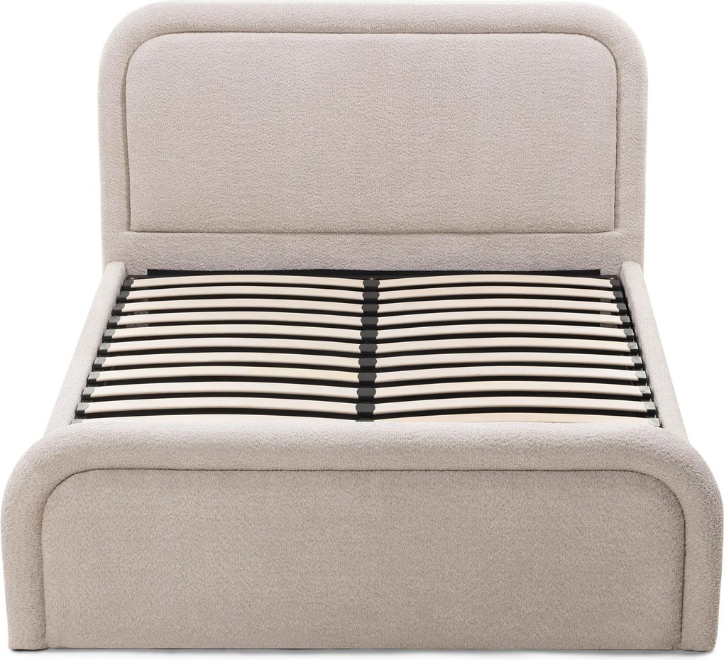 Dvojlôžková čalúnená posteľ Ovoid 140x200 s úložným priestorom béžová