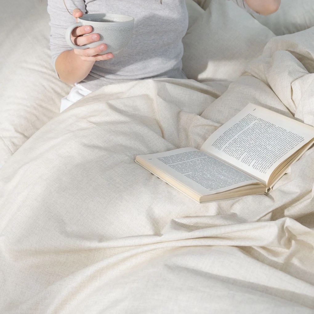 Goldea bavlnené posteľné obliečky - prírodné režné 220 x 200 a 2ks 70 x 90 cm