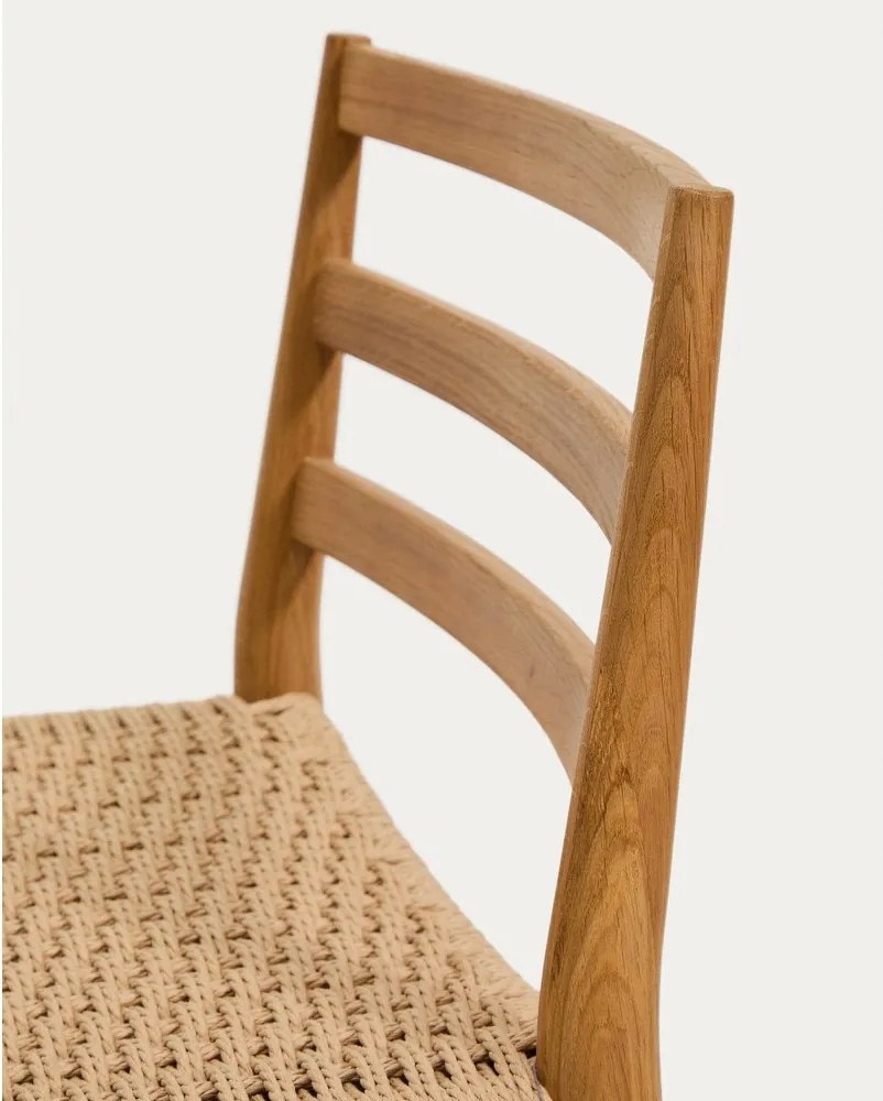 Barová stolička z dubového dreva v prírodnej farbe (výška sedadla 65 cm) Analy – Kave Home