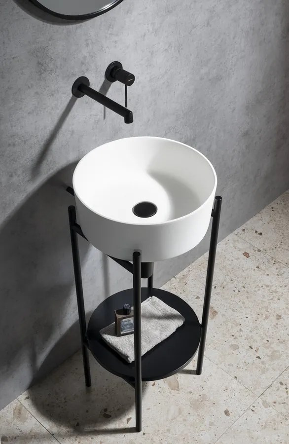 Sapho Sapho, PUNO podstavec s umývadlom 375x870x448xmm, čierna, SKA380-2-01