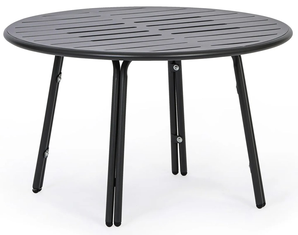 Kovový bistro stôl VENTO, priemer 80 cm, na vonkajšie použitie, grafit