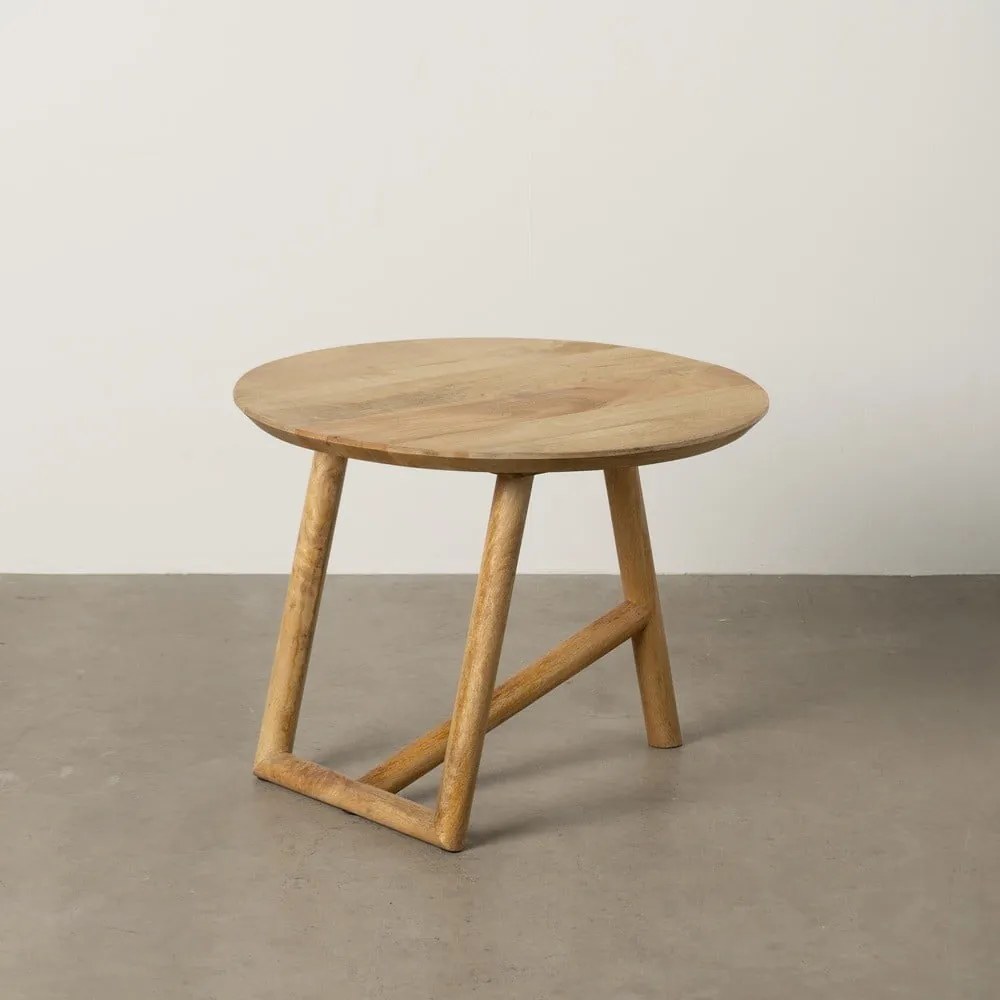 Okrúhly konferenčný stolík z mangového dreva v prírodnej farbe ø 60 cm Mao – Ixia