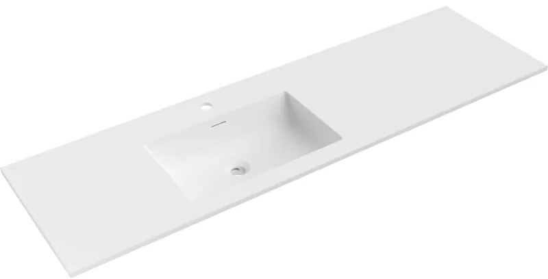 Mexen Otis umývadlo zapustené do dosky, ľavé, 161 × 46,5 cm, biela matná, 25181601L