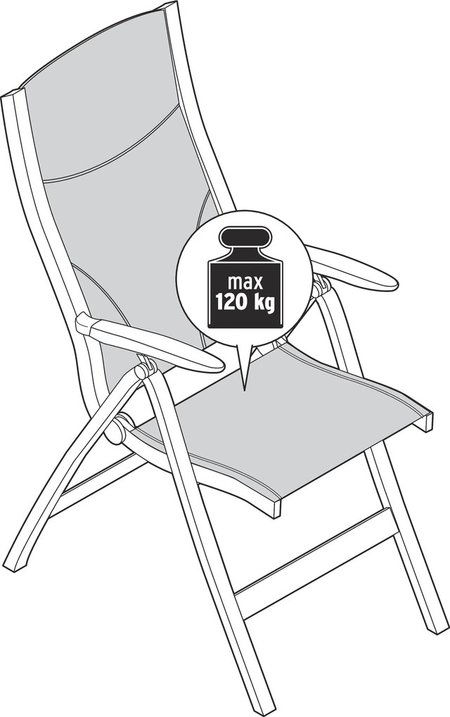 Záhradné kreslo s nastaviteľným vysokým operadlom