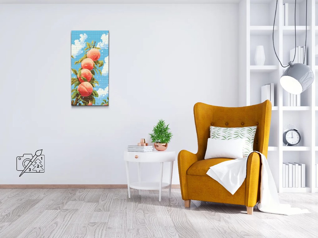 Gario Diamantové maľovanie Sladké broskyne Rozmery: 40 x 80 cm, Rámovanie: S vnútorným rámom, Diamanty: Okrúhle