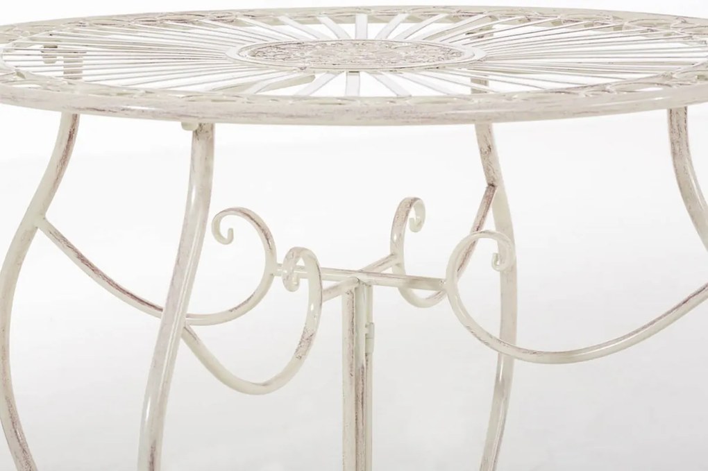 Kovový stôl Indra - Krémová antik