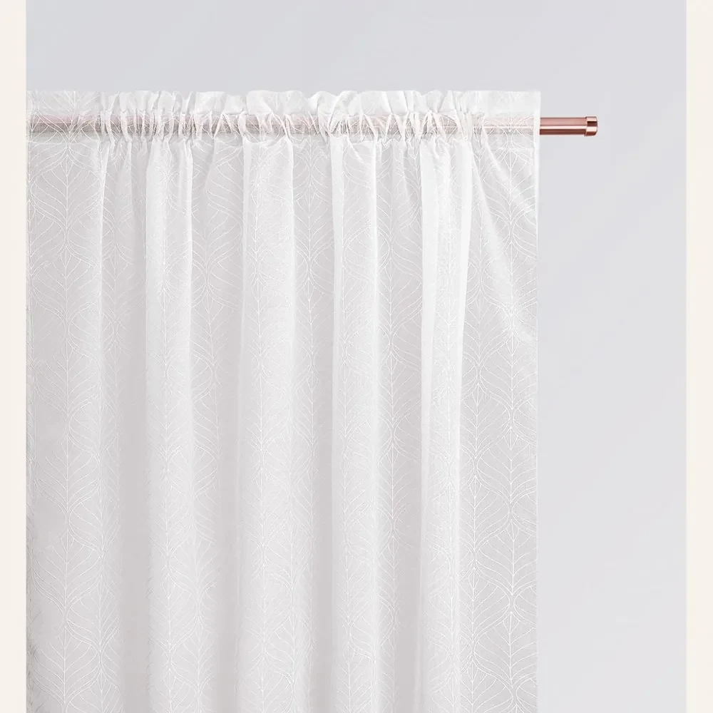 Záclona  La Rossa  bielej farby na riasiacou páskou 140 x 240 cm