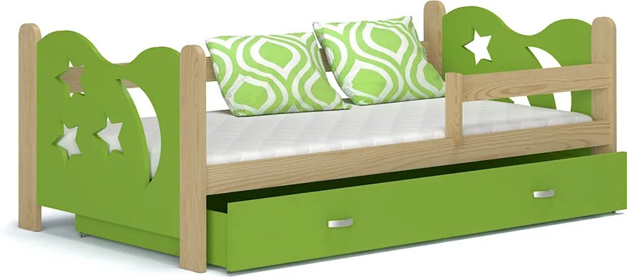 GL Mikolaj detská posteľ 160x80 zelená Farba: Borovica