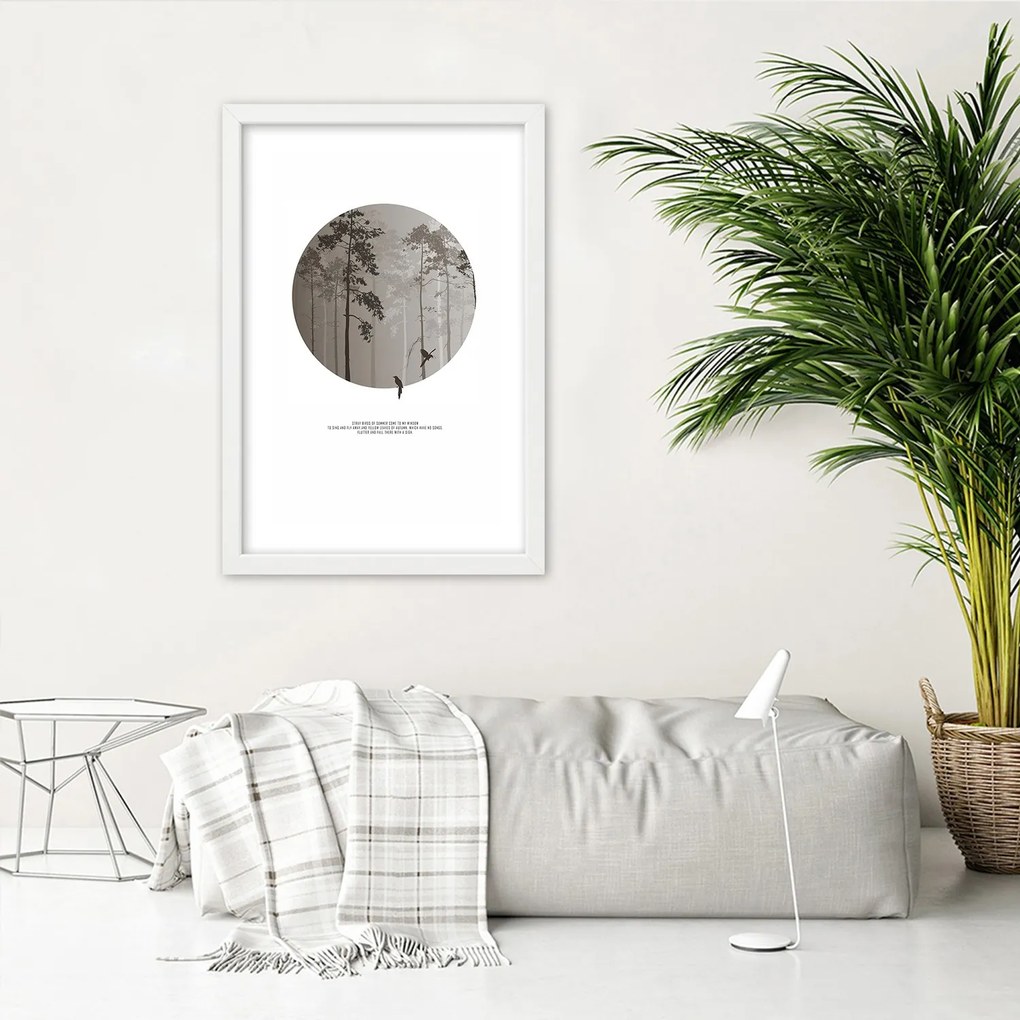 Gario Plagát Vtáky v lese Farba rámu: Bez rámu, Rozmery: 30 x 45 cm