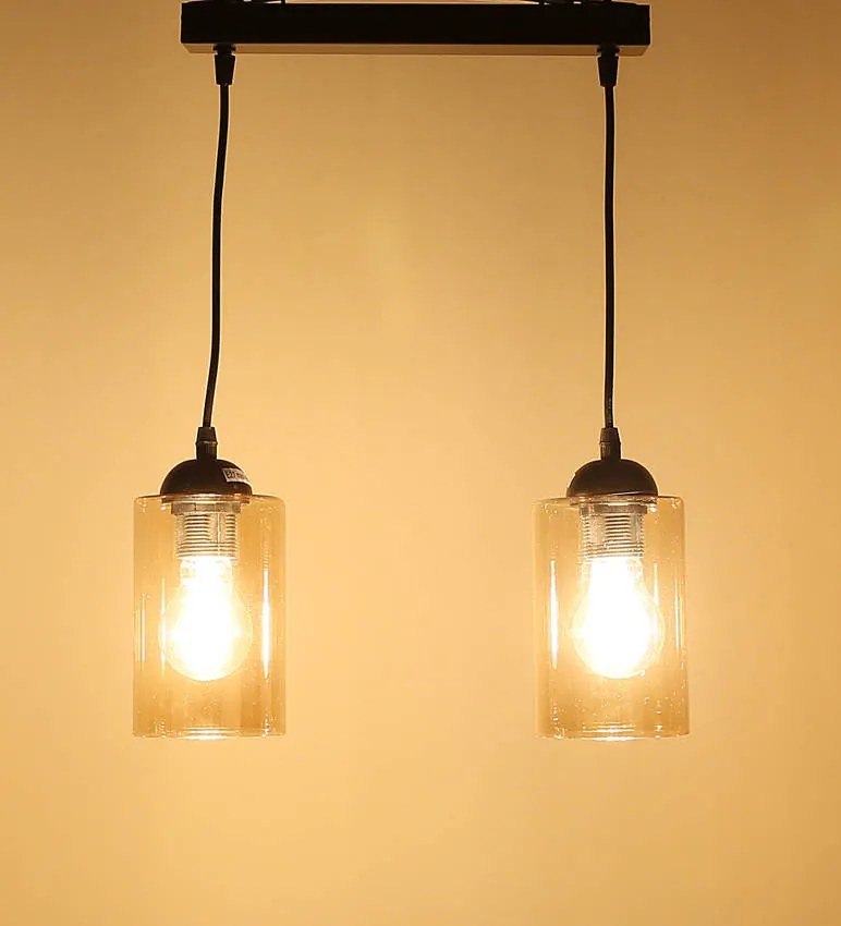 Candellux Čierno-hnedý závesný luster Bistro pre žiarovku 2x E27 32-00538