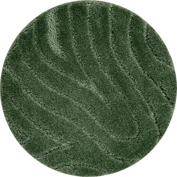 Kúpeľňový koberček SUPREME WAVES vlny, zelený kruh