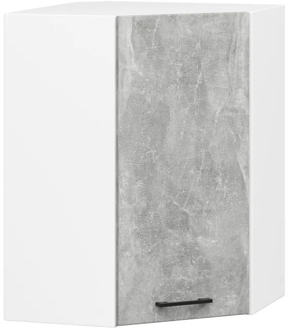 Rohová horná kuchynská skrinka OLIWIA W60/60 V 720 biela / betón