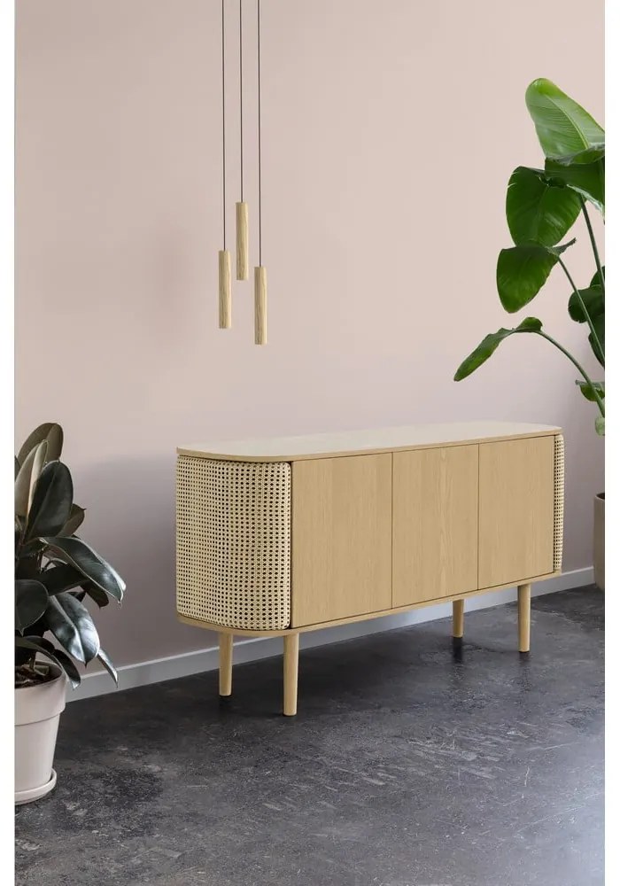 Čierno-hnedá nízka komoda v dekore duba 150x75 cm Treasures – UMAGE