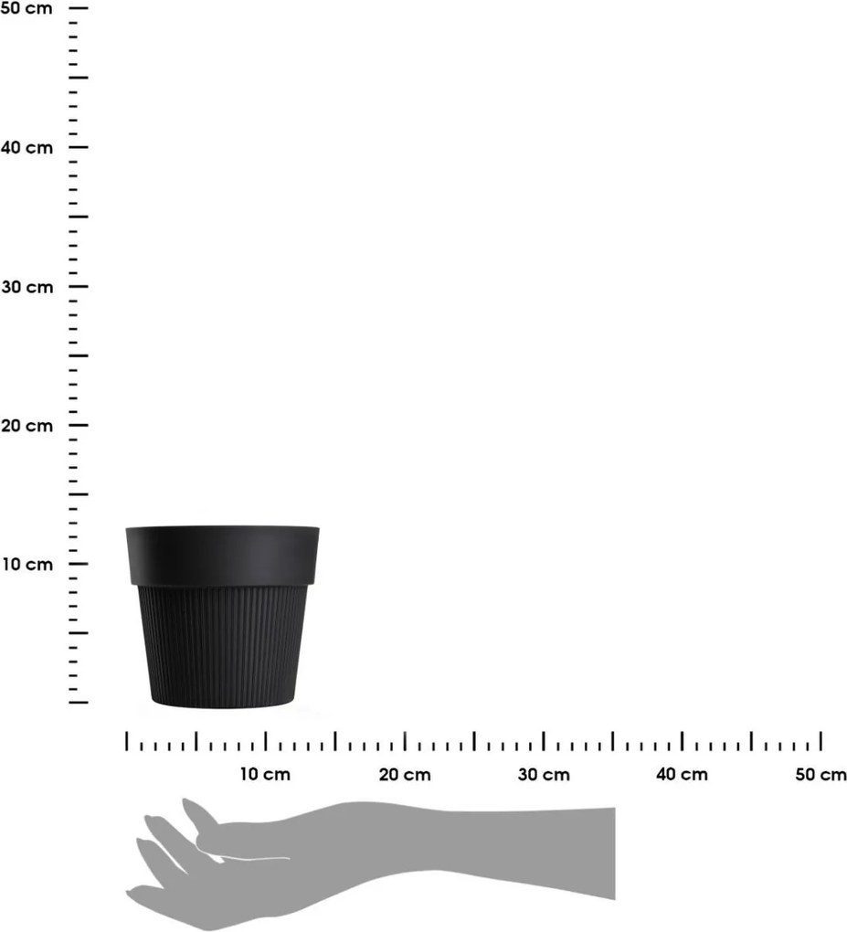 Květináč SILVA LINE 12,7x14,5 cm černý
