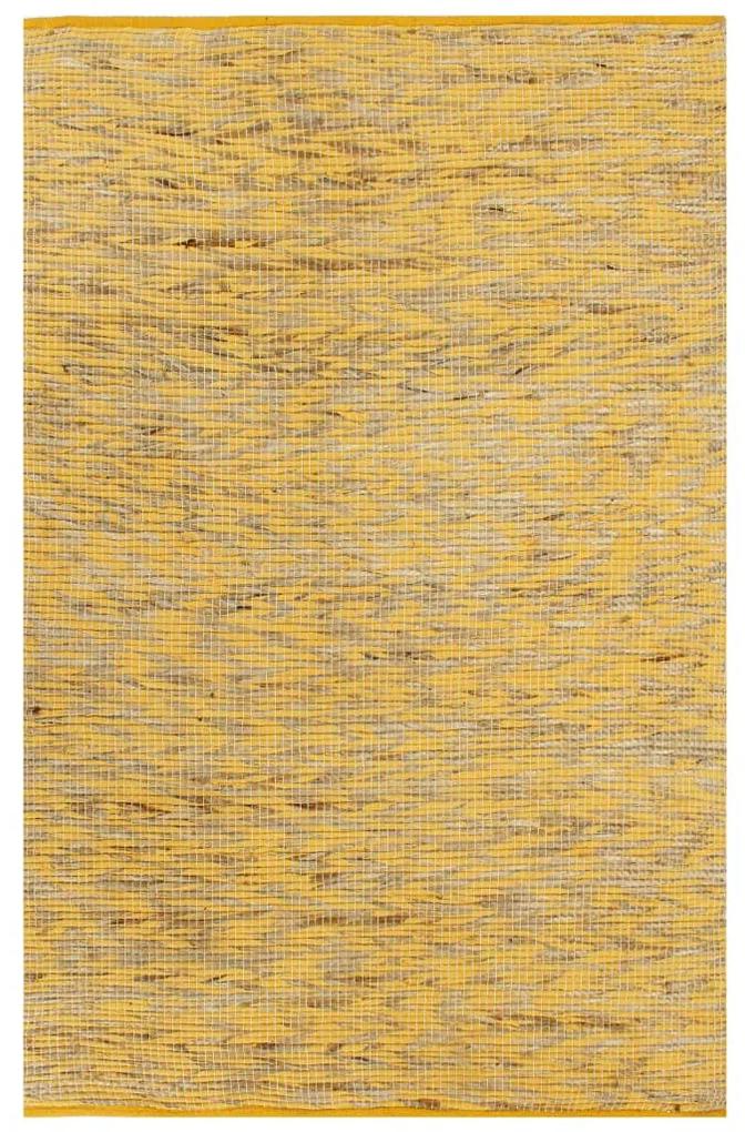 vidaXL Ručne vyrobený jutový koberec žltý a prírodný 120x180 cm