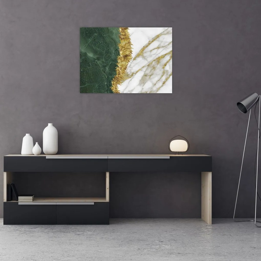 Sklenený obraz - Zelený mramor N⁰1 (70x50 cm)