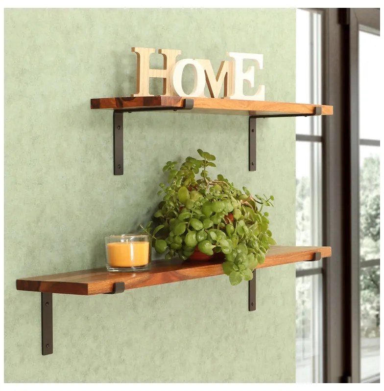 Polica na stenu s konzolou Lena 75 cm PALISANDER