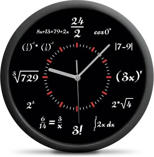 Forster Matematické hodiny čierne 30 cm