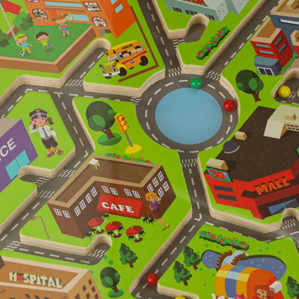 KIK Magnetická hra s bludiskom pre deti 3+ – drevená cestovná vzdelávacia hra (2 hráči)