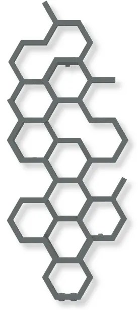 Terma24 Hex 1220x486 vodný radiátor Sparkling Grey ZX