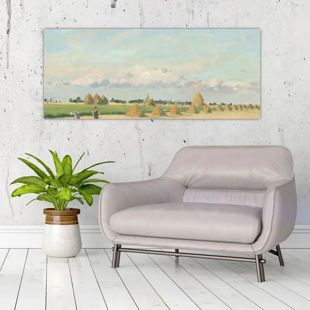 Obraz - Camille Pissarro, Landscape, Ile de France, reprodukcia (120x50 cm)
