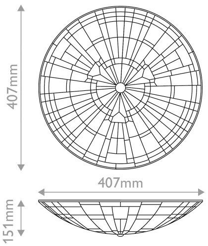 Quoizel QZ-INGLENOOK-F-SMALL-Stropné svietidlo INGLENOOK 2xE27/60W/230V priemer 40,7 cm