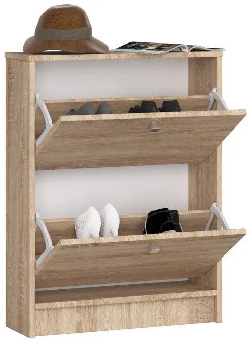 2 krídlový botník 60 cm, dub sonoma
