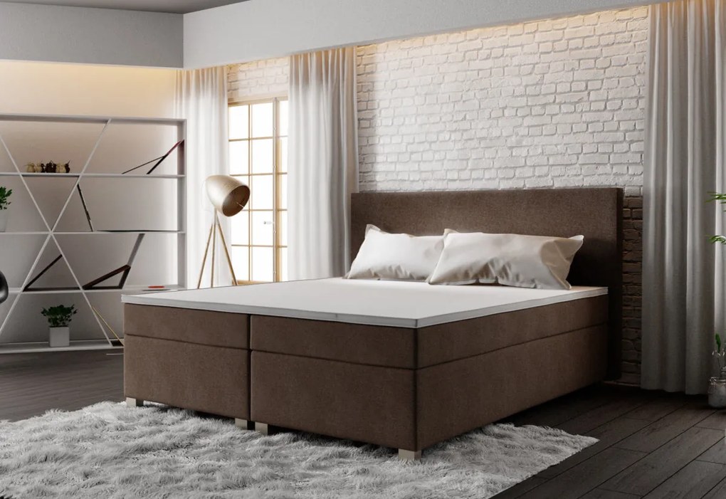 Čalúnená postel Boxspring ISLAND + matrac + rošt - cosmic800 / 140x200 / bez vrchného matraca