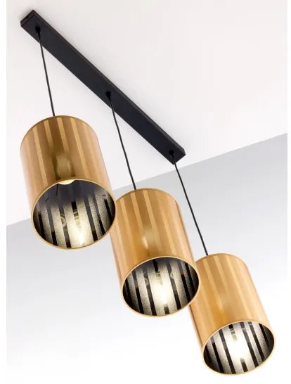 Jupiter 2092 - Luster na lanku CORTINA 3xE27/15W/230V zlatá/čierna