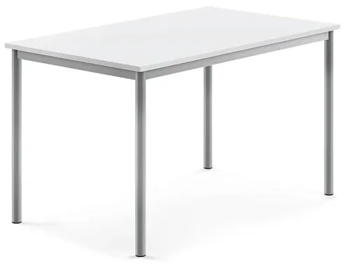 Stôl SONITUS, 1200x800x720 mm, HPL - biela, strieborná