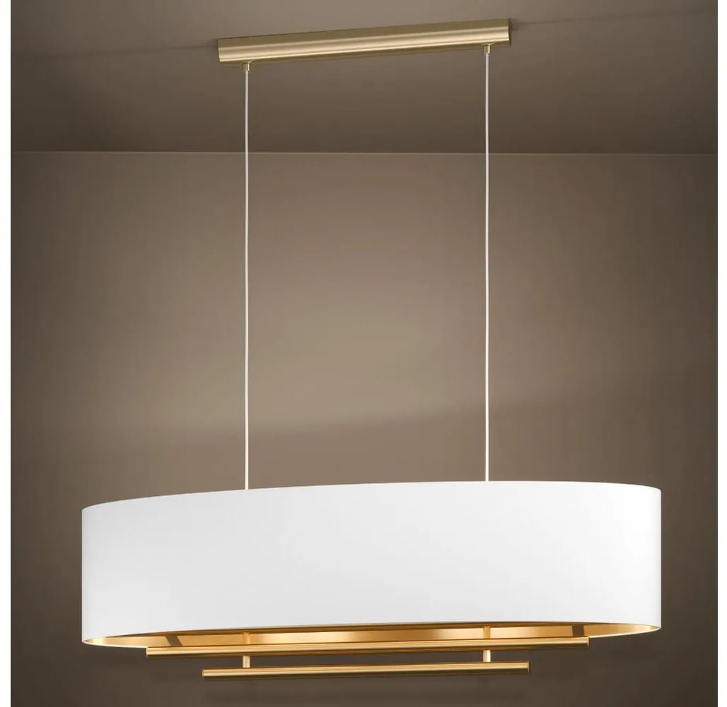 Eglo 390182 - Luster na lanku PINETARA 4xE27/40W/230V biela/zlatá