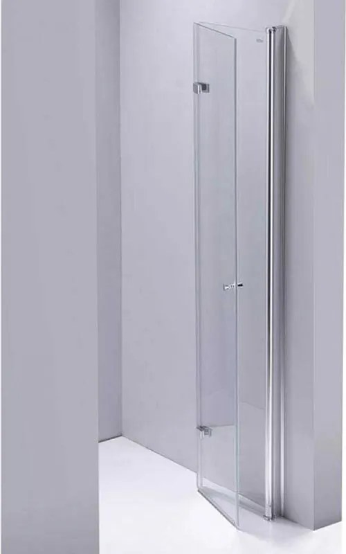 BPS-koupelny Zalamovacie otočné sprchové dvere HYD-JSD01A 80 chrom/transparent pre inštaláciu do niky - bez vaničky
