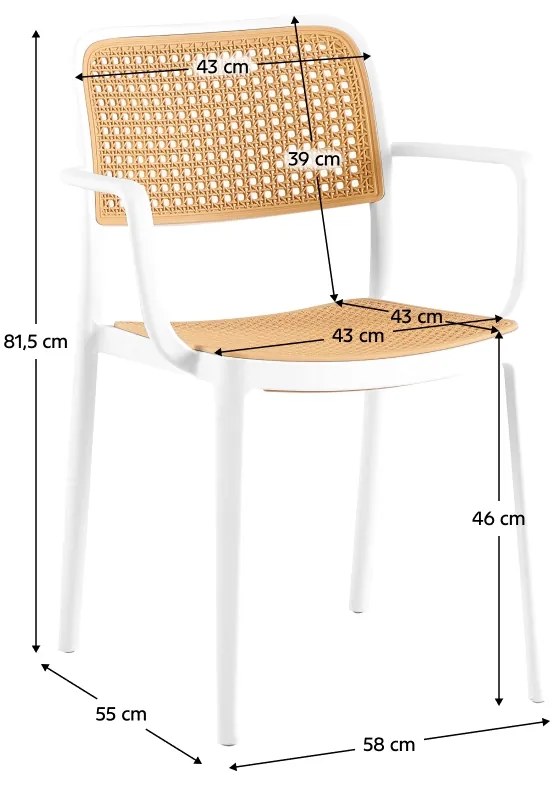 Záhradná stolička Ravid Typ 2 - biela / béžová