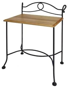 IRON-ART Nočný stolík MODENA - bez zásuvky, kov + drevo