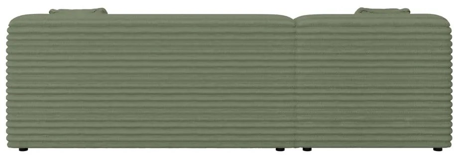 Zelená menčestrová rohová pohovka (ľavý roh/s leňoškou) Martin – Ropez