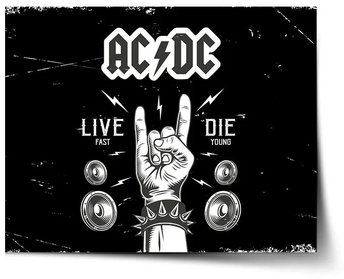 Sablio Plagát ACDC Live fast, die young - 60x40 cm