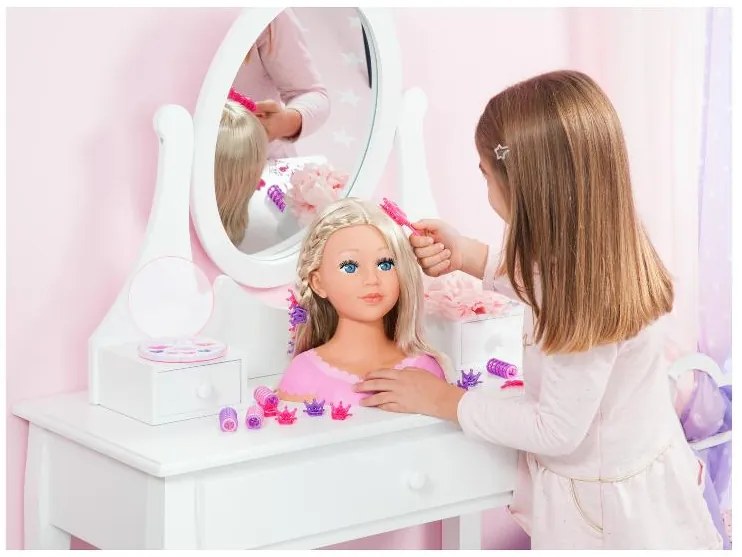 Bayer Design Hlava bábiky Charlene Super Model na česanie a líčenie (blond)  (100396275)