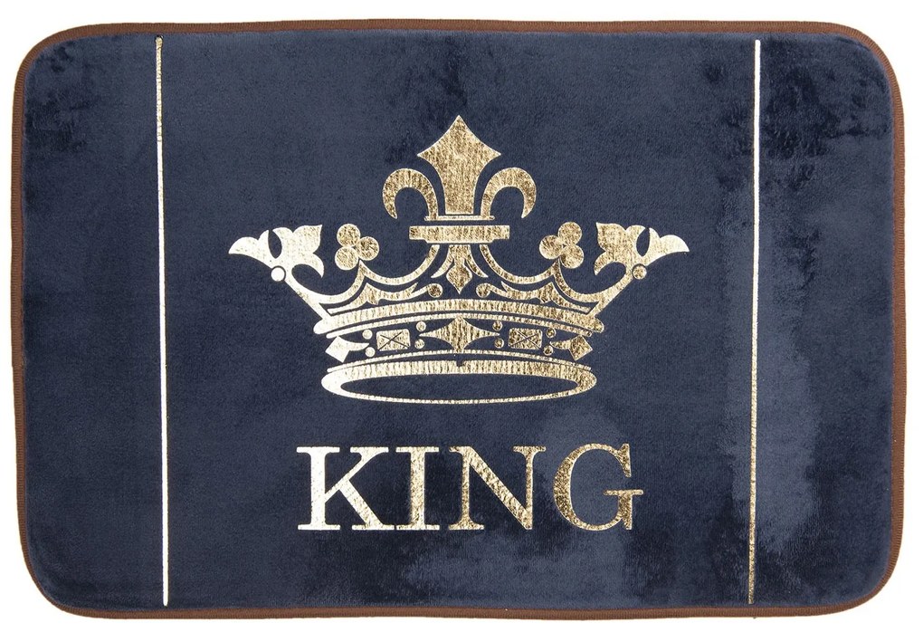 Tmavo modrá kúpeľňová predložka  King - 60*40*1 cm