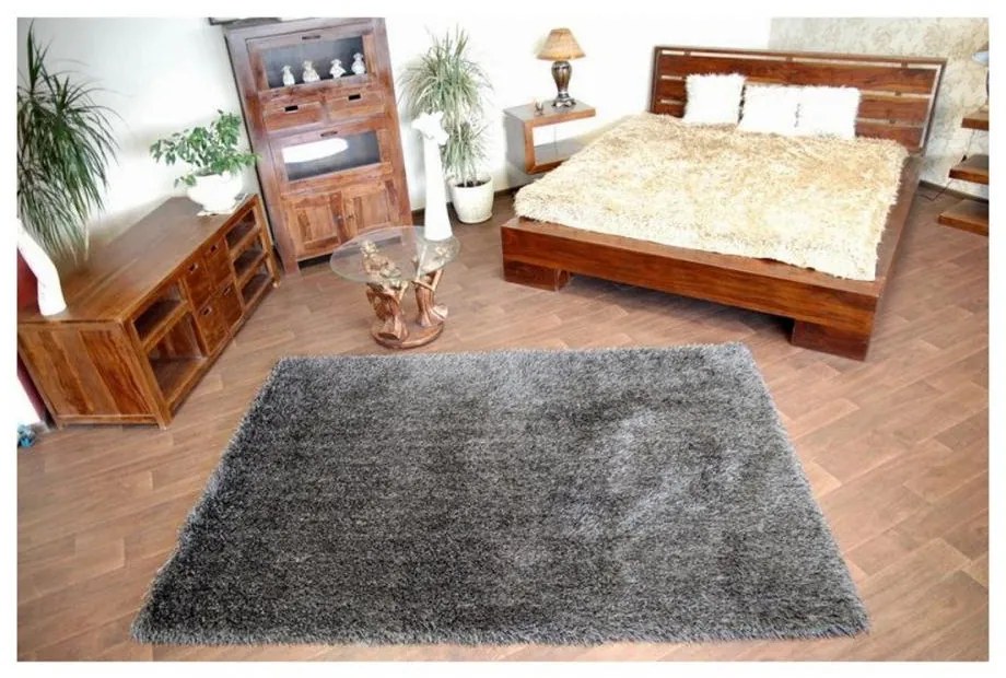Luxusný kusový koberec Shaggy Love čierny 80x150cm