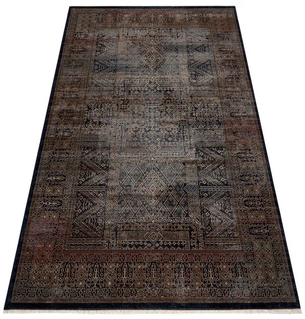 Koberec KESHAN, strapce 1251/53511 zlatý / modrý