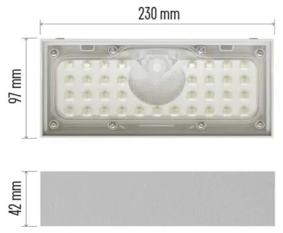 LED Solárny reflektor so senzorom pohybu LED/3,7V 3000mAh 4000K IP65 biela