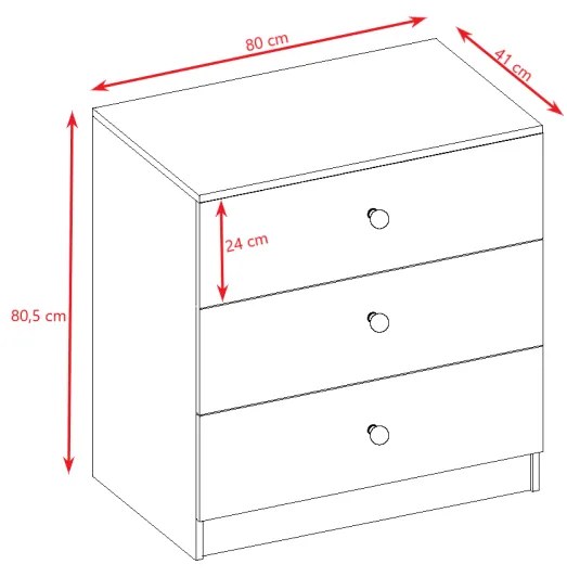 Komoda Babydreams 80 cm medvedík s motýlikmi biela