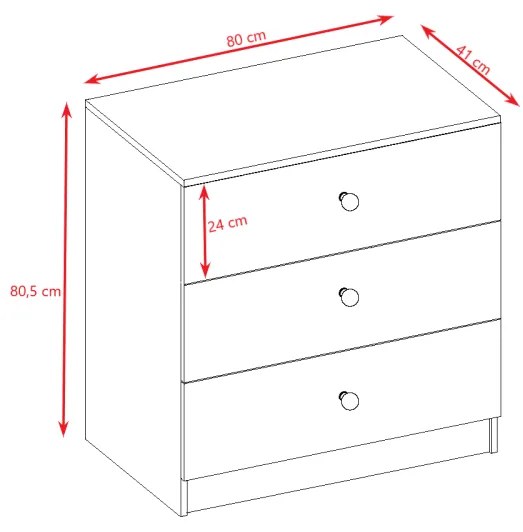 Komoda Babydreams 80 cm princezná a poník biela